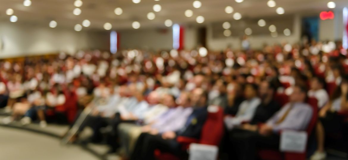 Abstract blurred image of Conference and Presentation in the conference hall