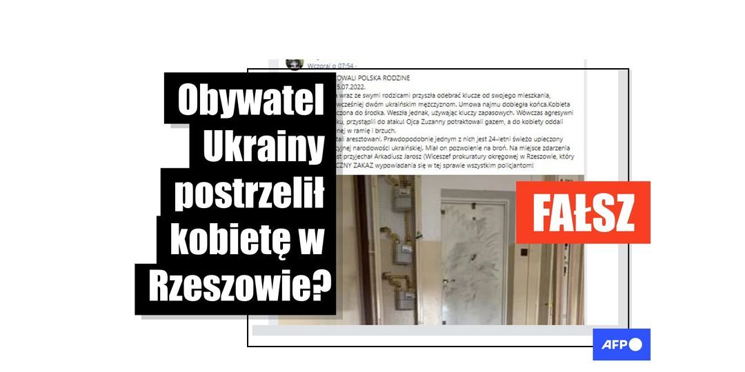Treści w mediach społecznościowych fałszywie oskarżają obywatela Ukrainy o postrzelenie kobiety w Rzeszowie - Featured image