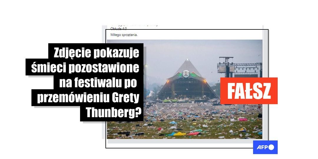 Udostępniana na Facebooku fotografia nie przedstawia góry śmieci po festiwalu, na którym przemawiała Greta Thunberg - Featured image