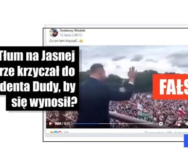 Zmanipulowane wideo daje fałszywe wrażenie, że tłum na Jasnej Górze wznosił wulgarne okrzyki w stronę Andrzeja Dudy - Featured image
