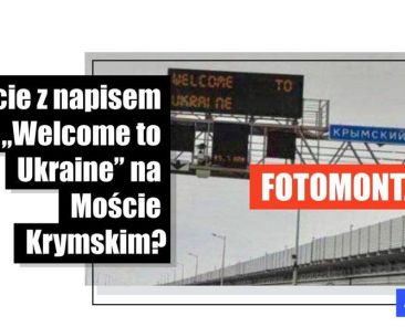 Zdjęcie „zhakowanej” przez Ukraińców tablicy drogowej na moście krymskim to fotomontaż - Featured image