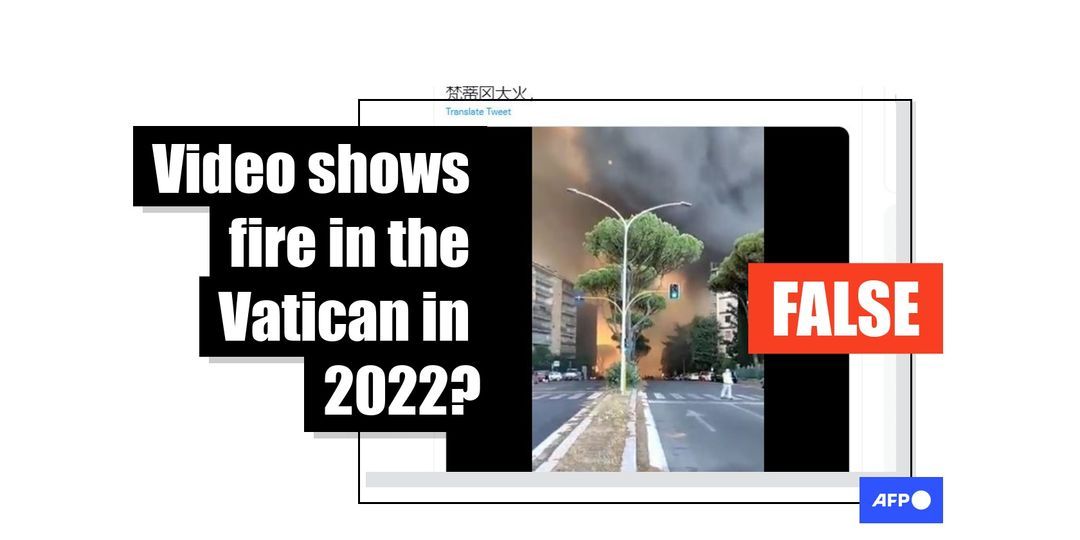 Video of Rome fire misrepresented as 'blaze in the Vatican' - Featured image