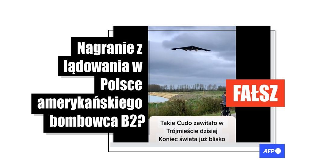 Nagranie przedstawia lądowanie amerykańskiego bombowca B-2 w Wielkiej Brytanii, nie w Polsce - Featured image