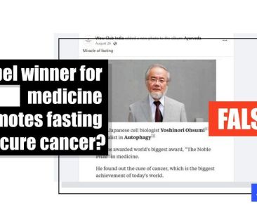 False posts claim Nobel winning scientist Yoshinori Ohsumi recommended fasting to cure cancer - Featured image