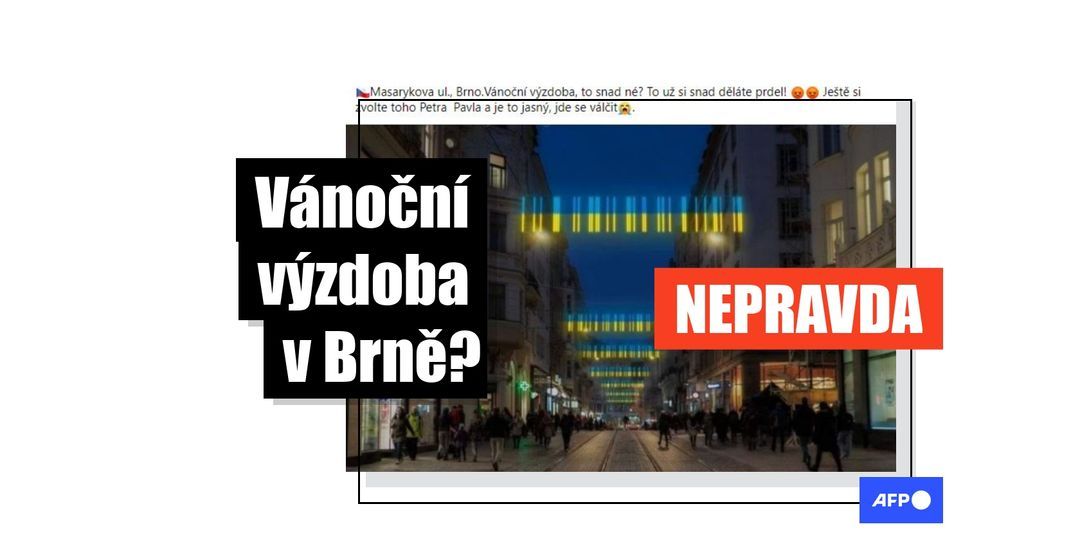 V centru Brna nevisí vánoční osvětlení v barvách ukrajinské vlajky - Featured image