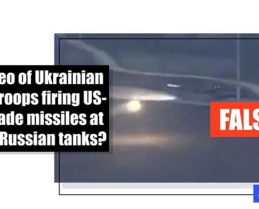 Video game clip falsely shared as footage of Russian tanks struck by US-supplied missiles in Ukraine - Featured image