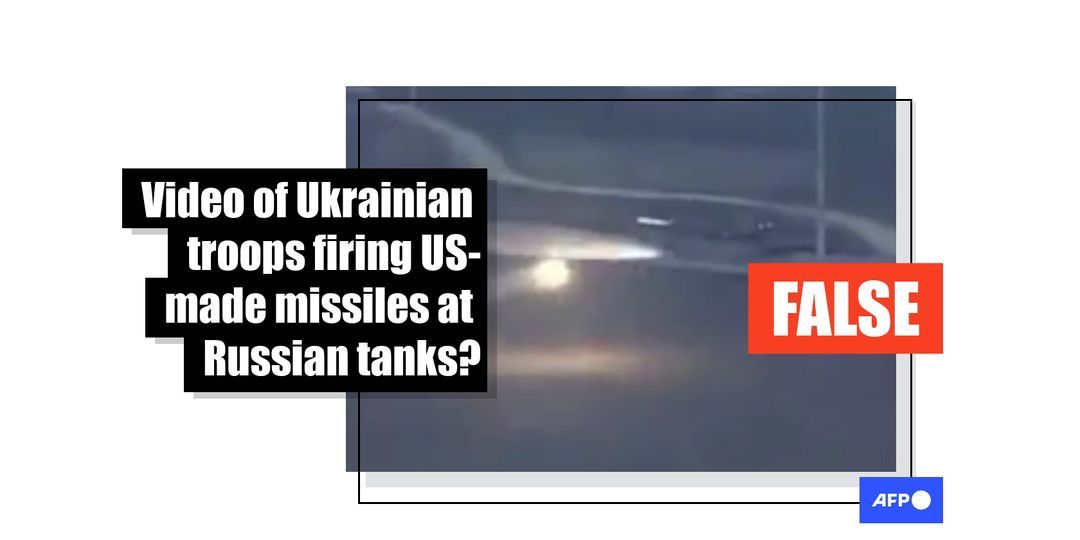 Video game clip falsely shared as footage of Russian tanks struck by US-supplied missiles in Ukraine - Featured image