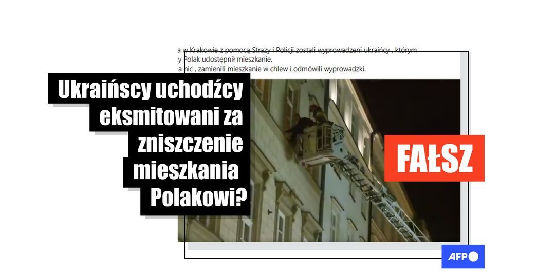 Nagranie nie pokazuje eksmisji ukraińskich uchodźców z mieszkania w Polsce. Film pochodzi z 2021 roku, sprzed kilku miesięcy przed wojną - Featured image