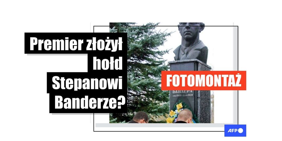 Zdjęcie Premiera Morawieckiego pod pomnikiem Stepana Bandery to fotomontaż - Featured image
