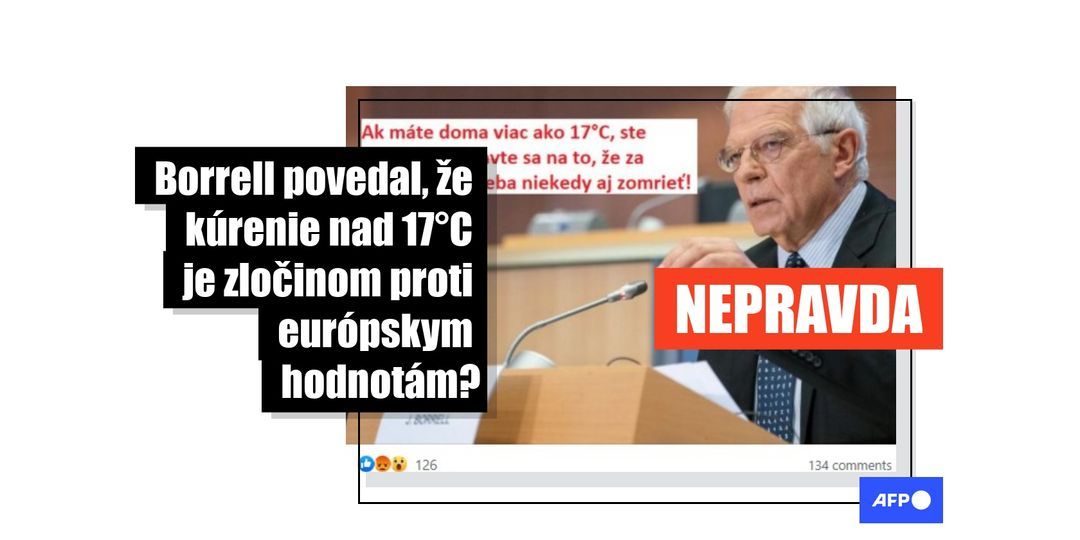 Šéf diplomacie EÚ Josep Borrell nepovedal, že vykurovanie domovov je zločinom proti európskym hodnotám - Featured image
