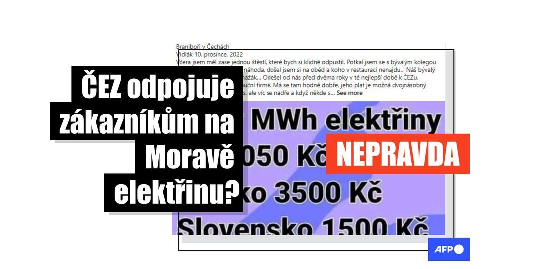 ČEZ neodpojuje hromadně odběratele na jihu Moravy od elektřiny - Featured image