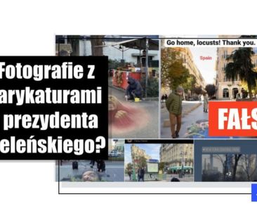 Fotografie z malowidłami obraźliwymi w stosunku do prezydenta Zeleńskiego na tle różnych miast to fałszywki - Featured image