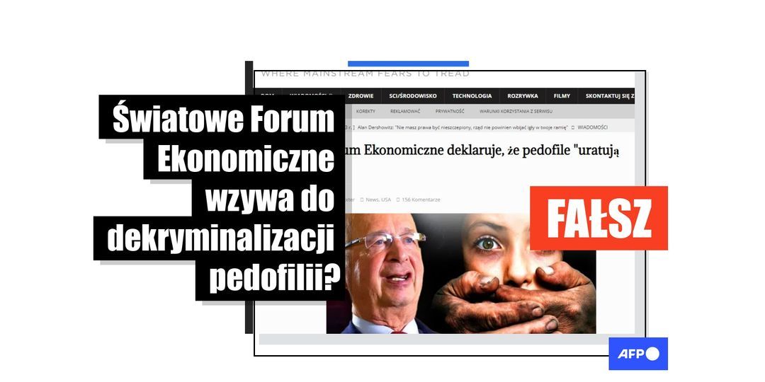 Światowe Forum Ekonomiczne nie wzywa do dekryminalizacji pedofilii - Featured image