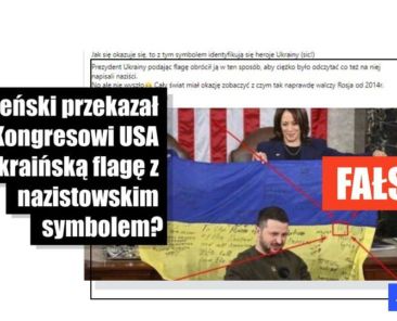 To nie nazistowski symbol a znak brygady ukraińskiej na fladze, którą Zełeński podarował w Kongresie - Featured image