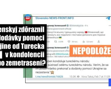 Neexistuje dôkaz o tom, že Zelenskyj vo svojej kondolencii po zemetrasení zdôraznil turecké dodávky pomoci Ukrajine - Featured image