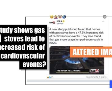 Altered screenshot makes false link between gas stove use and risk to heart health - Featured image