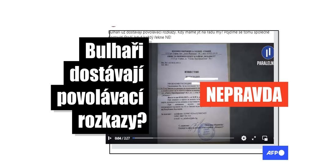 Video šíří nepravdivou zprávu o tom, že Bulharsko začalo posílat mužům povolávací rozkazy - Featured image