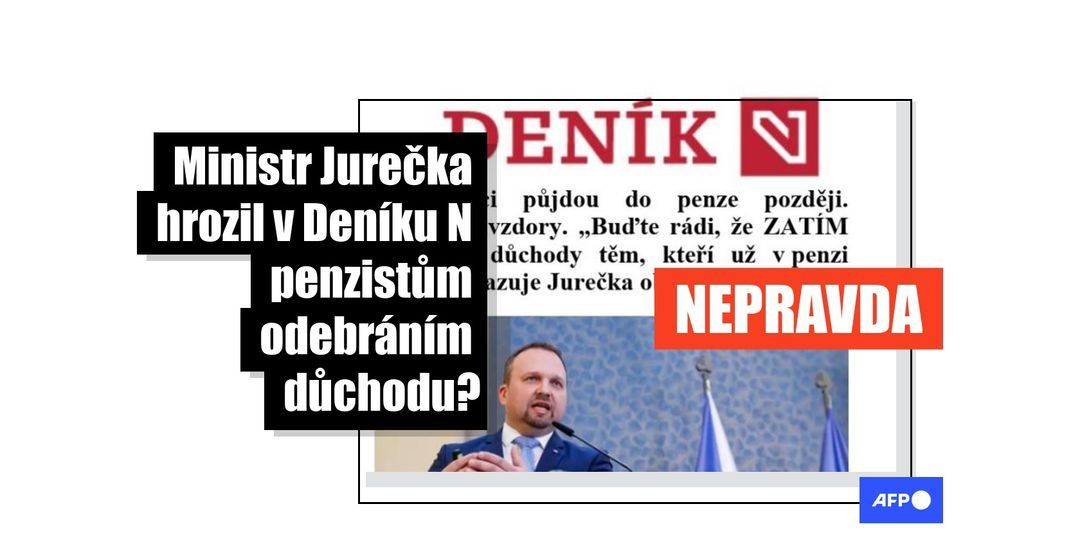 Deník N nevydal článek, ve kterém ministr Jurečka hrozí důchodcům odebráním penze - Featured image