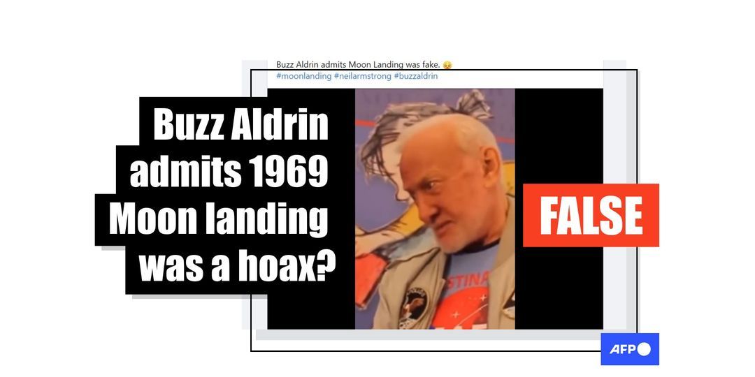 Video clips do not show astronaut Buzz Aldrin saying Moon landing was 'fake' - Featured image