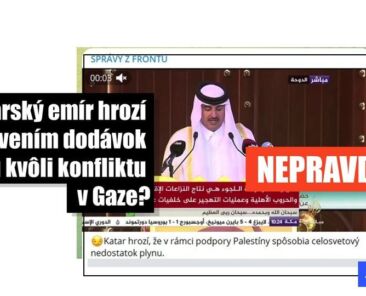 Príspevky zneužívajú video s katarským emírom na falošné tvrdenia o tom, že chce zastaviť vývoz plynu kvôli bombardovaniu Gazy - Featured image