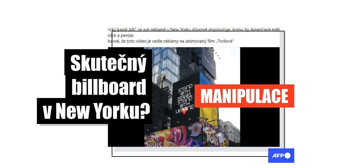 Billboard, na kterém je podpora Ukrajině zdánlivě nahrazována podporou pro Izrael, byl zmanipulovaný - Featured image