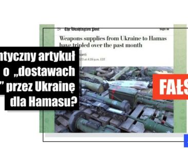 Podrobiony artykuł o dostawach broni przekazuje niepotwierdzone treści o związkach pomiędzy Ukrainą a Hamasem - Featured image