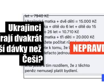 Ukrajinci v České republice nepobírají „jednou tolik” státní podpory než Češi - Featured image