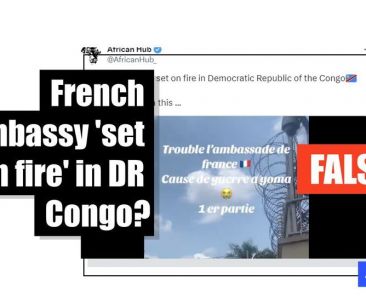 Video used to falsely claim protestors torched French embassy in DR Congo - Featured image