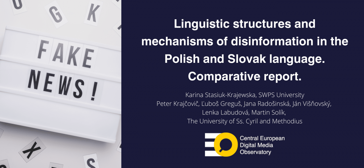 Linguistic structures and mechanisms of disinformation in the Polish and Slovak language. Comparative report. (1)
