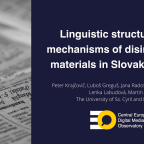 Linguistic structures and mechanisms of disinformation materials in Slovak language (1)