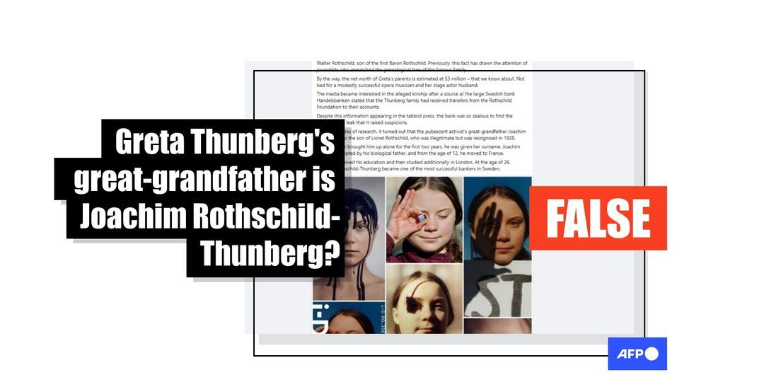 Experts rubbish claim Greta Thunberg related to non-existent Rothschild - Featured image
