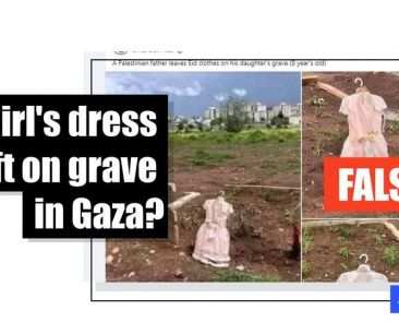 Old photo of pink dress on Turkey grave falsely linked to Gaza war - Featured image