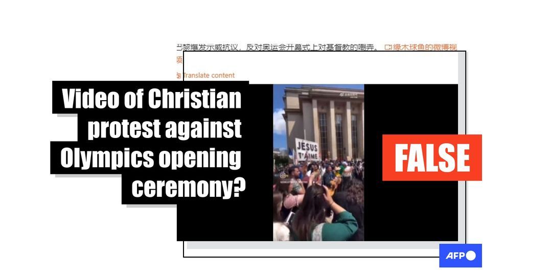 Video of Christian march falsely shared as 'protest against Olympics opening ceremony' - Featured image