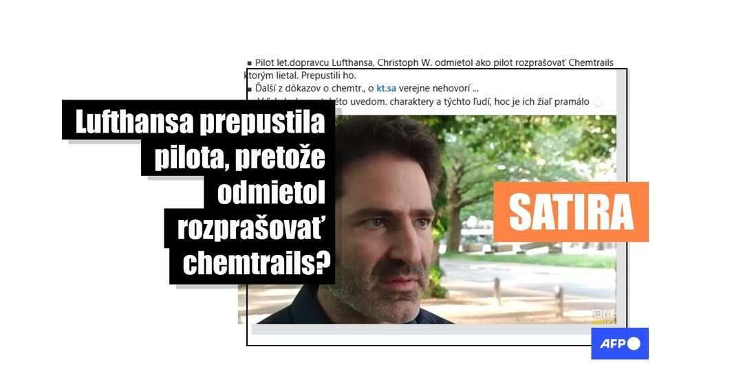 Príbeh o prepustenom nemeckom pilotovi, ktorý odmietol rozprašovať chemtrails, pochádza zo satirického webu - Featured image