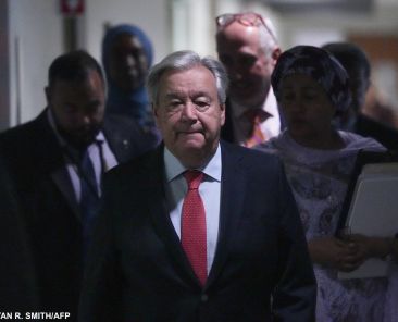 United Nations Secretary-General AntÛnio Guterres arrives to speak at a press conference ahead of the opening of the 79th High-level session of the UN General Assembly at the United Nations on September 18, 2024 in New York. (Photo by Bryan R. SMITH / AFP)