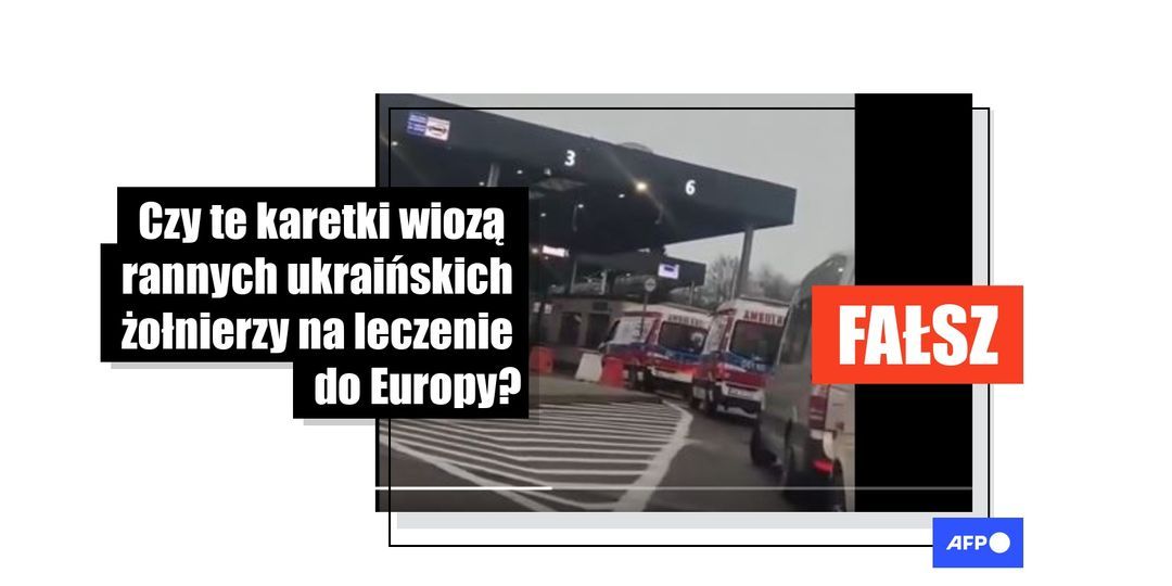 Wideo pokazuje karetki pogotowia dla Ukrainy, a nie konwój wiozący rannych ukraińskich żołnierzy na leczenie do Europy - Featured image