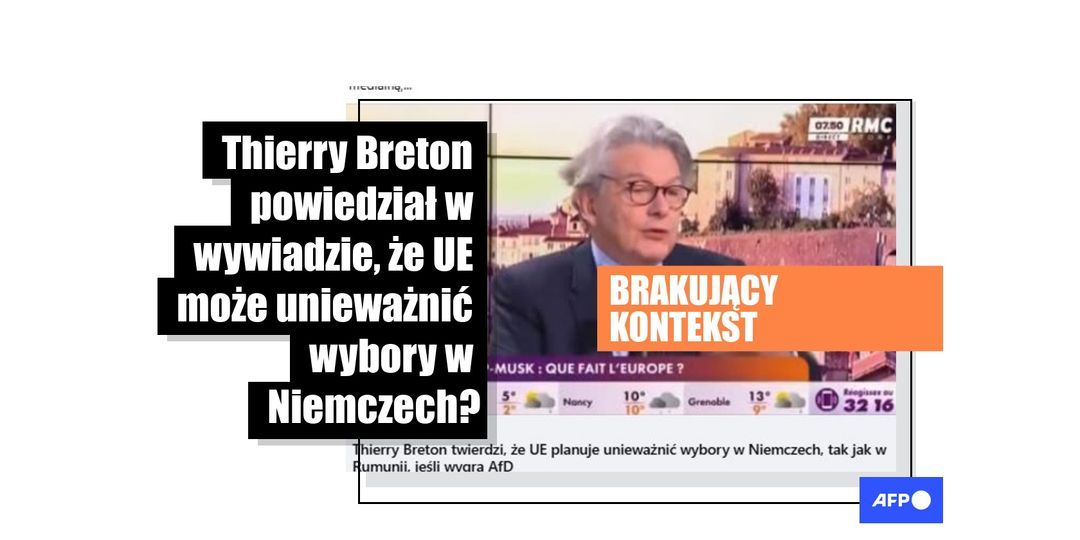 UE nie może unieważnić wyborów: wypowiedź byłego komisarza UE Thierry’ego Bretona została błędnie zinterpretowana - Featured image