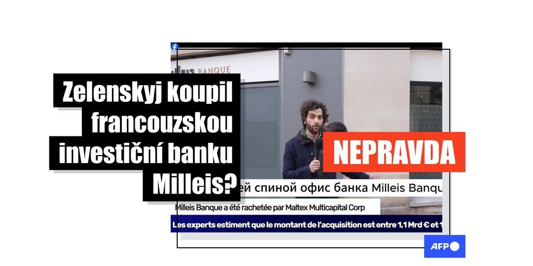 Ne, ukrajinský prezident Volodymyr Zelenskyj nekoupil francouzskou banku Milleis - Featured image