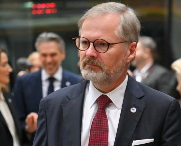Czech Republic's Prime Minister Petr Fiala arrives prior to the start of the European Council meeting at the EU headquarters in Brussels on December 19, 2024. (Photo by NICOLAS TUCAT / AFP)